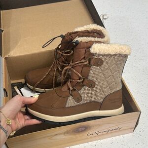 BearPaw Brown and Tan Winter Boots